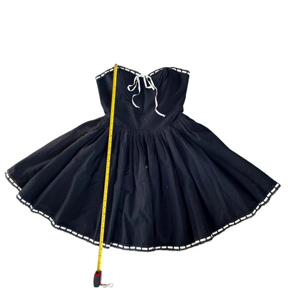 Rare Vintage Betsey Johnson Collection Dress | Black Seersucker Corset 10 M - Picture 5 of 6